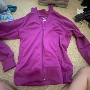 nike purple zip up size large
